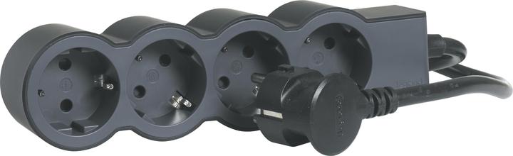 Actual product image Legrand Flat socket strip 4x socket, 5 metre cable Black 694570 (4 x, 5 m)