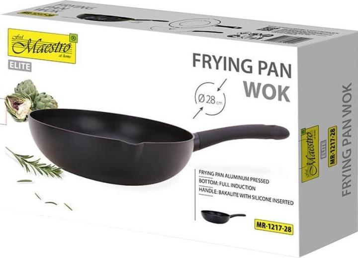 Actual product image Maestro Patelnia/Wok Marble 28cm MR-1217-28 (28 cm, Frying pan, Aluminium, Stainless steel)