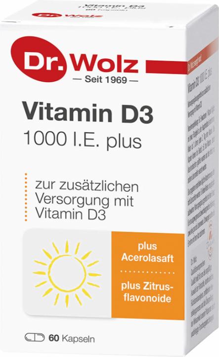 Actual product image Dr. Wolz Vitamin D3 1000 I.E. plus Kapsel (60 Piece, Capsules, 105 g)