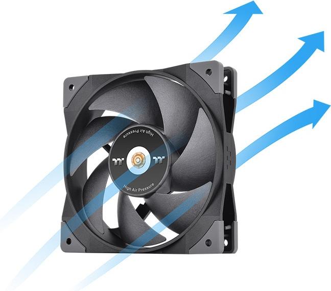 Produktbild Thermaltake 120mm GT12 PC Cooling Fan TT Premium Edition Black - 1 Pack (120 mm, 1 x)