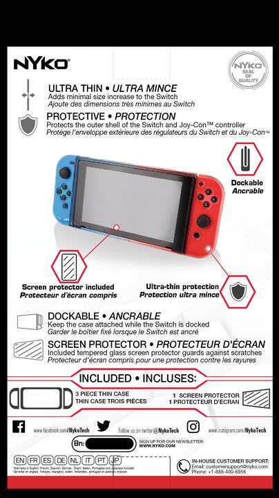 Actual product image Nyko Thin Case (Red/Blue) (Switch)