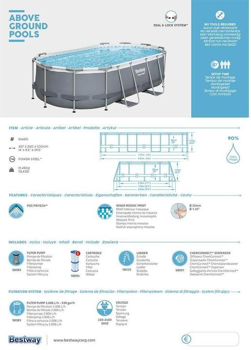 Actual product image Bestway Power Steel Oval Set (424 x 250 x 100 cm)