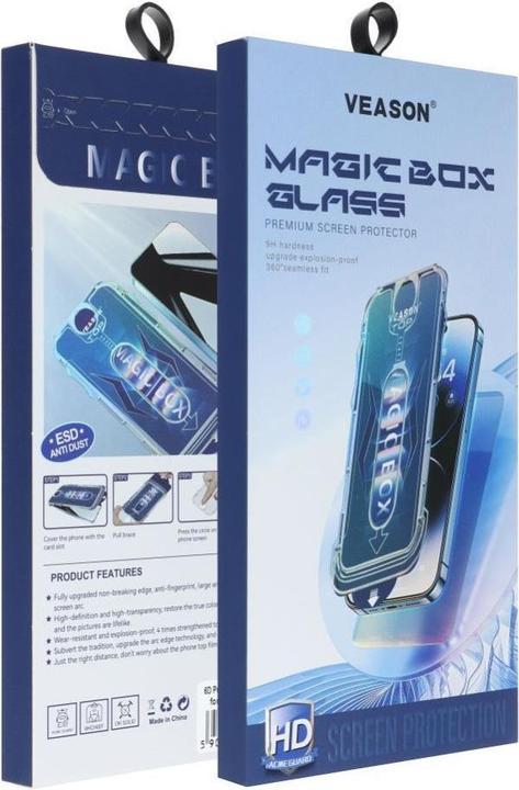 Produktbild Vmax Protective glass Veason 6D Pro Veason Easy-Install Glass + Applicator - for Iphone 13 black (1 Stück, Apple iPhone 13)