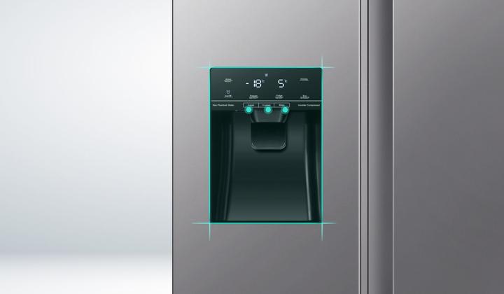 Image du produit Hisense RS694N4TIE Réfrigérateur Side-by-Side Pose libre E Acier inoxydable (562 l)