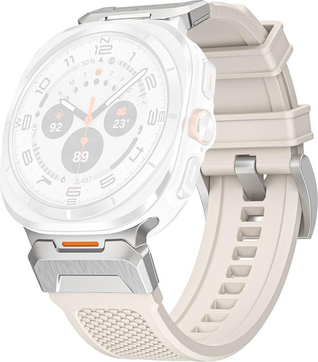 Produktbild Techsuit - Watchband (W068) - Samsung Galaxy Watch Ultra 47mm - White / Silver (Edelstahl, Polycarbonat, Silicon)