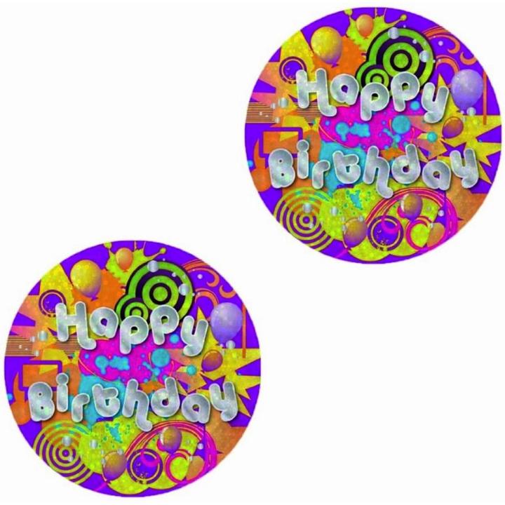 Amscan holografisches Design Abzeichen Happy Birthday