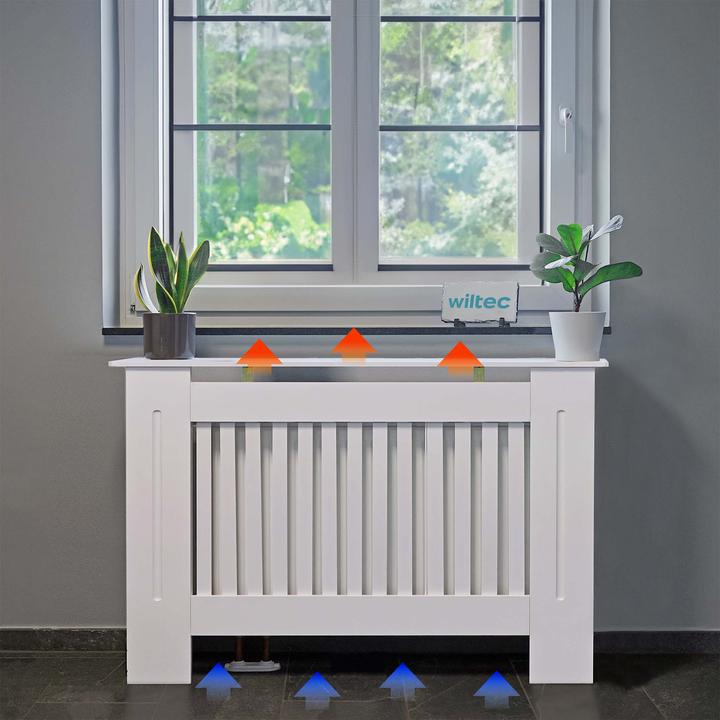Produktbild Wiltec Toboli Heizkörperverkleidung Weiss 112x19x82cm MDF Heizkörperabdeckung Heizung