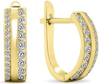 Brilio Silver - Decent gold-plated earrings with zircons EA473Y