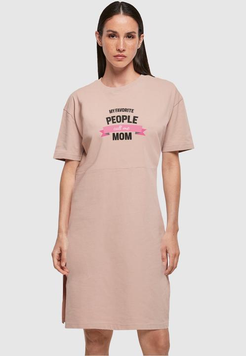 Produktbild Merchcode Ladies Mothers Day - My Favorite People Call Me Mom Organic Oversized Slit Tee Dress - 117771 (L)