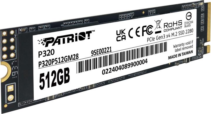 Produktbild Patriot SSD Viper P320 M.2 PCI-Ex4 NVMe 512GB 3GB/s (512 GB, M.2 2280)