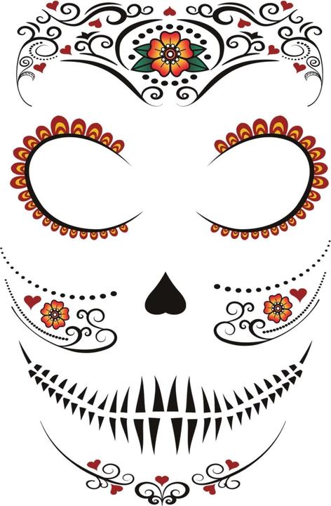 Image du produit Fiesta Sugar Skull Catrina tatouage visage (Taille unique)