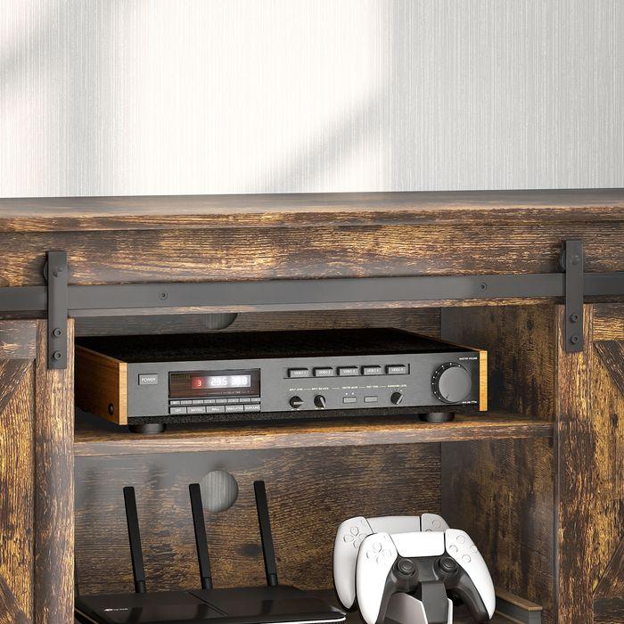 Actual product image Swisshandel24 TV-Schrank, Fernsehtisch für Fernseher bis zu 60 Zoll, Lowboard, Fernsehschrank (120 x 40 x 54 cm)