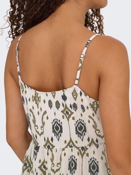 Actual product image Only Normal geschnitten Kleiner Stehkragen mit Knopfleiste Verstellbare Träger Langes Kleid Kleid (XS)