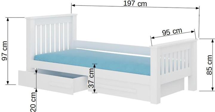 Immagine prodotto ADRK Furniture Letto con materasso CARMEL 180x80 (180 x 80 cm)