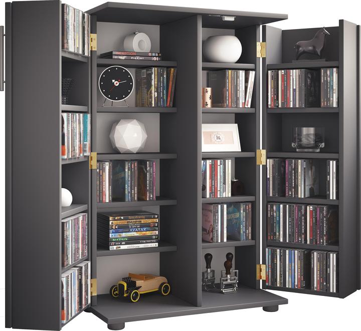 Produktbild VCM Holz CD DVD Regal abschliessbar Engalo XL (60 x 31 x 93 cm)