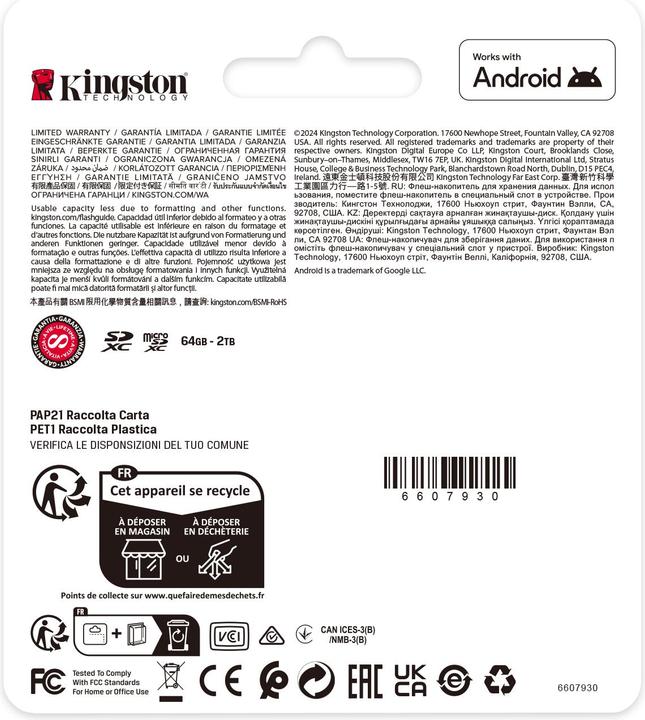 Actual product image Kingston Canvas Select Plus SDXC 512GB Gen3 (512 GB, SDXC, U3, UHS-I)