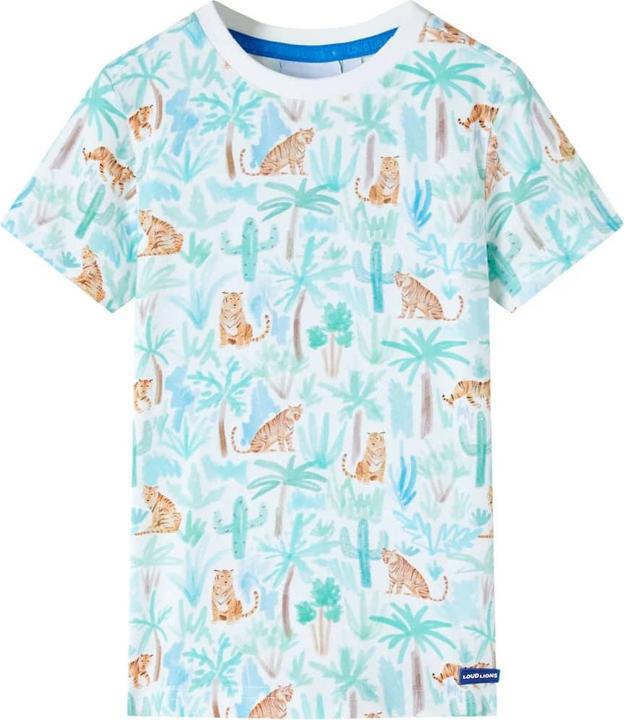 VidaXL Kinder-T-Shirt Ecru 104,Material: 95 % Baumwolle. 5 (104)