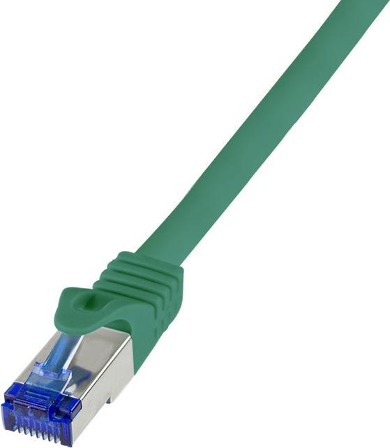 Produktbild LogiLink C6A025S RJ45 CAT 6a S/FTP 0.5m Grün (S/FTP, CAT6a, 0.50 m)