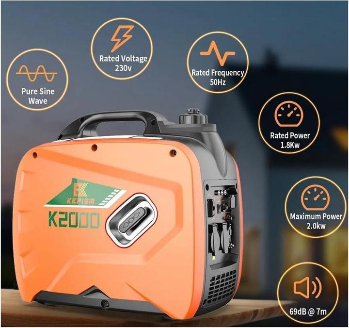 Produktbild Techly Kepsim K2000 230V 2000 Watt Generator Kraftwerk (1800 W, 4 l)