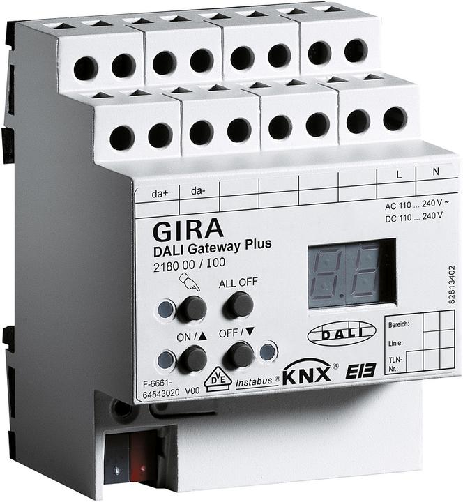 Actual product image Gira DALI Gateway Plus KNX EIB 218000 REG (Analogue actuator)