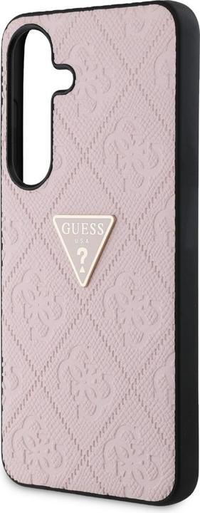 Actual product image Guess Hot Stamp 4G Pattern Triangle Metal Logo Case for Samsung Galaxy S25 - Pink (Samsung Galaxy S25)