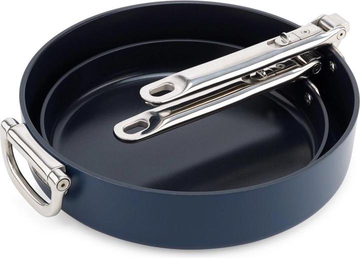 Produktbild Joseph Joseph Space Bratpfanne klappbare Griffe 2er Set mit Pfannenschutz (28 cm, Bratpfanne, Aluminium)