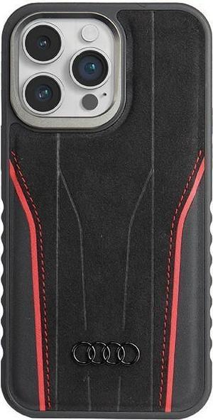 Image du produit Audi Coque en cuir véritable MagSafe iPhone 15 Pro 6.1" czarno-czerwony/noir-rouge AU-TPUPCMIP15P-R8 (Apple iPhone 15 Pro)