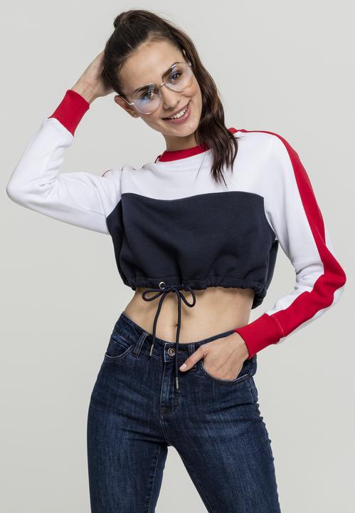 Image du produit Urban Classics Ladies Cropped 3-Tone Stripe Crew (XL)