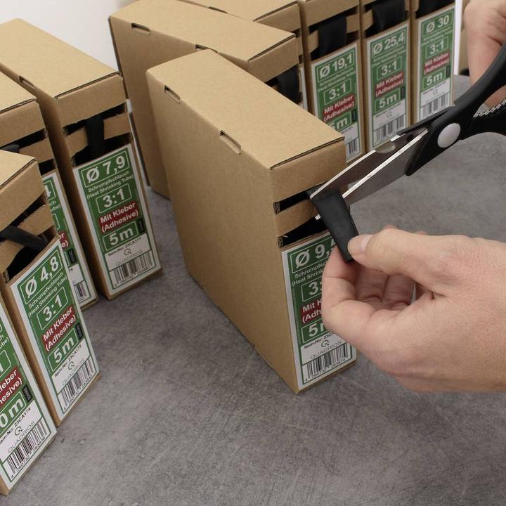 Actual product image Quadrios 23CA182 Heat shrink tubing with adhesive black Shrink ratio:3:1 5 m (1 x)