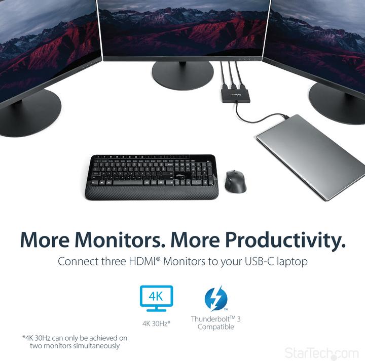 Actual product image StarTech 3-Port Multi-Monitor Adapter (USB-C, 10.50 cm)