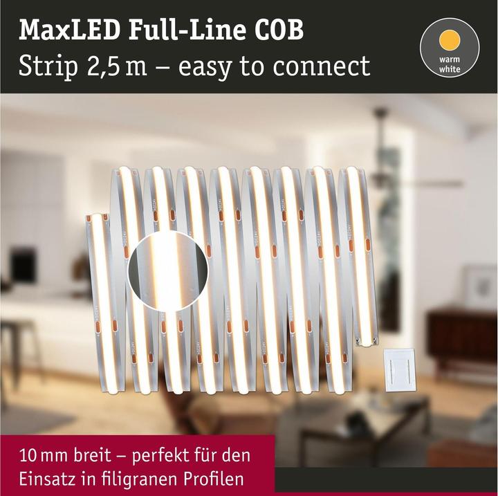 Image du produit Paulmann Bande COB MaxLED 1000 Full-Line (Blanc chaud, 250 cm, Intérieur)