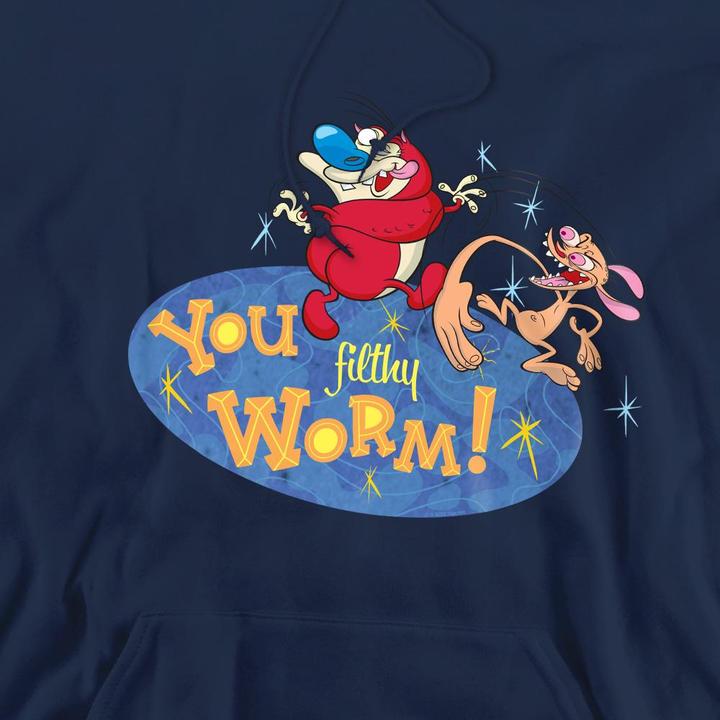 Immagine prodotto Ren & Stimpy You Filthy Worm! Felpa con Cappuccio Uomo (M)