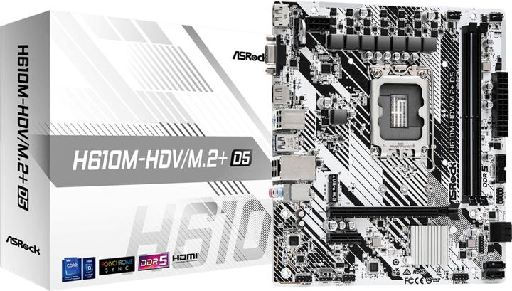 Actual product image AsRock H610M-HDV/M.2+ (LGA 1700, Intel H610, mATX)