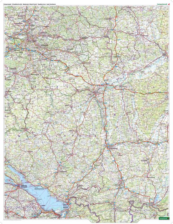 Produktbild Schwarzwald - Schwäbische Alb - Bodensee, Strassen- und Freizeitkarte 1:150.000, freytag & ber