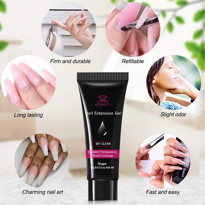 Produktbild Makartt Poly Nagel (Nagelstyling Set, 001 Clear, 009 Dark Pink, 008 Natural Pink)