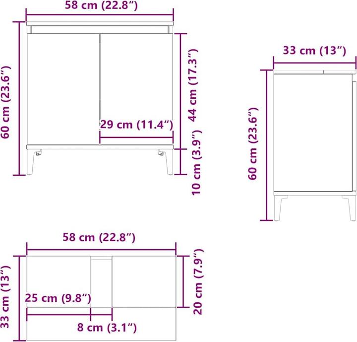 Produktbild VidaXL Babbie (58 x 33 x 60 cm)