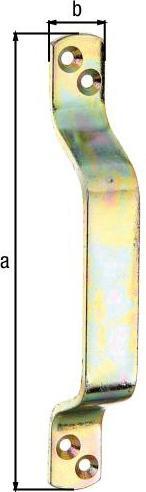 Image du produit GAH Poignée de porte Longueur 170 mm Largeur 20 mm Acier électrozingué jaune Nombre de trous 4