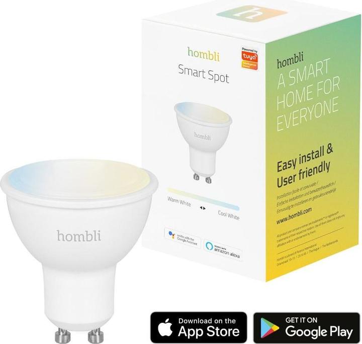 Actual product image Hombli Smart Spot (4.5W) CCT Duo Pack (GU10, 4.50 W, 350 lm, 2 x, F)