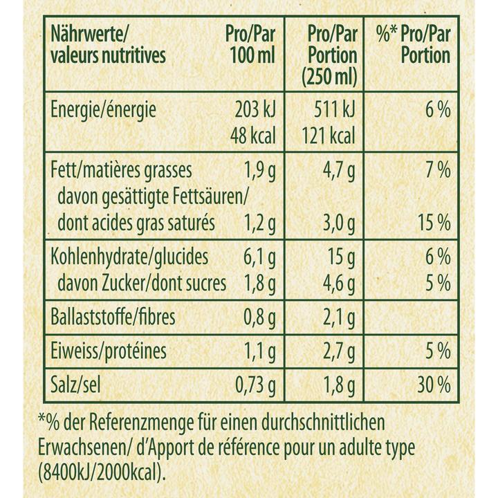 Nährwerte und Zutaten Knorr 100% Natürlich Kartoffelsuppe, Beutel Suppe mit Kartoffel, Lauch & Zwiebeln, Fertiggericht