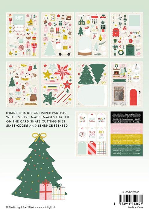 Image du produit art by marlene Die-cut Bloc de papier "Sweet Christmas" 20 Feuilles Essentials (170 g/m², 20 x)