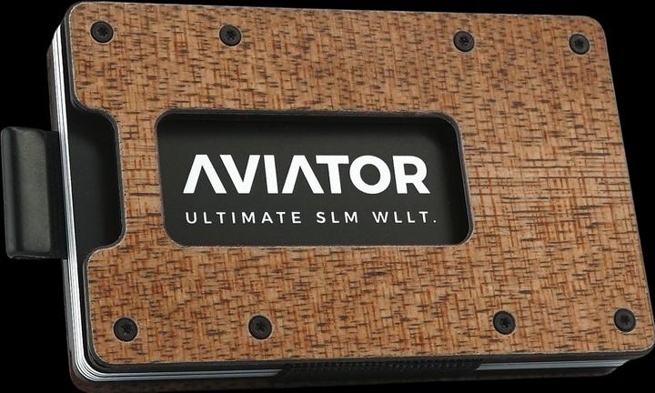 Immagine prodotto Aviator Portafoglio SLIDE, in legno e fibra di carbonio con clip per contanti AirTag