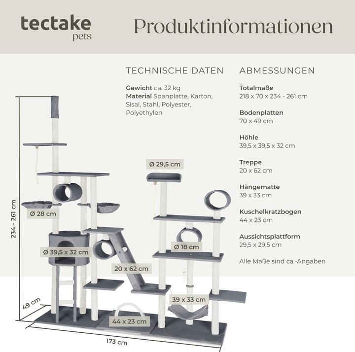 Produktbild tectake Snooky (261 cm, Grau)