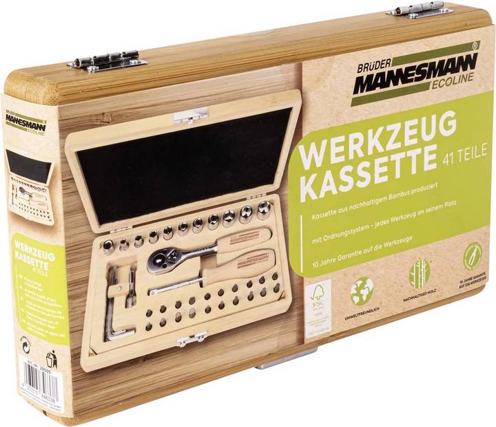 Actual product image Mannesmann Socket set tool set in bamboo case 41tlg. (41 pieces)