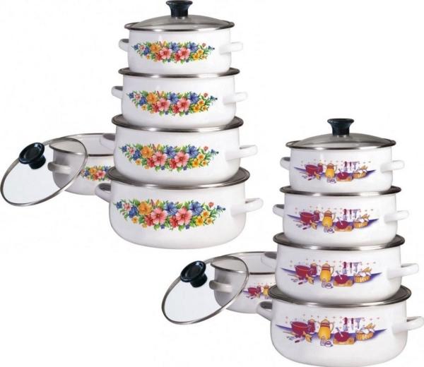 Produktbild Klausberg pannenset - emaille - alle warmtebronnen - wit