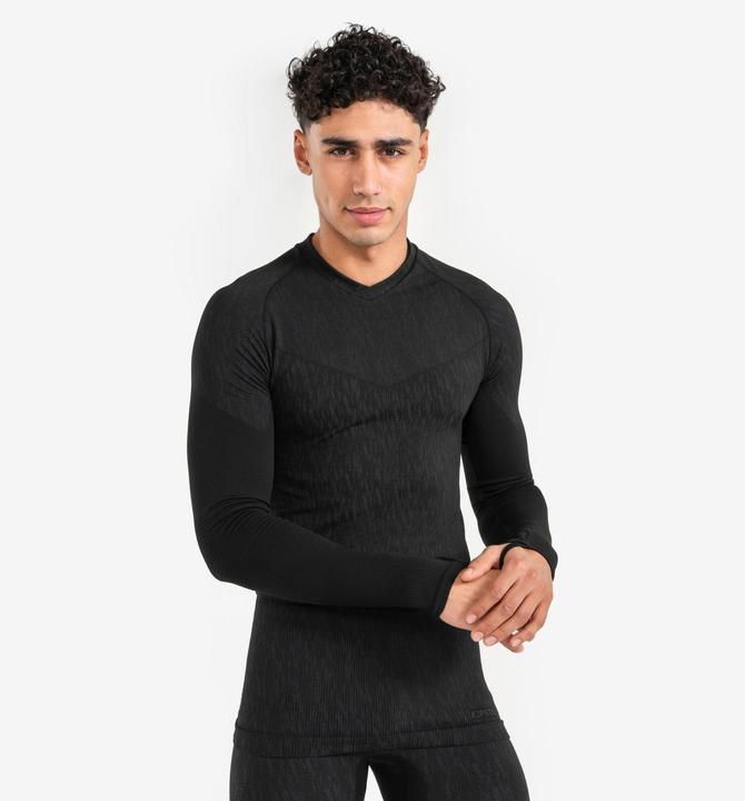 Immagine prodotto Kipsta Camicia funzionale a maniche lunghe da donna/uomo - Keepdry nero (M)