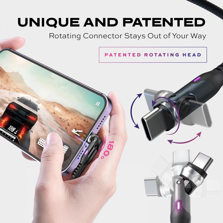 Actual product image Statik 360° rotatable USB-C to USB-C cable 3.0m (3 m, USB 3.0)