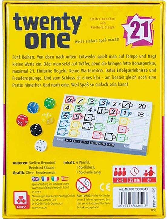 Image du produit NSV Twenty One (Allemand, Français, Italien, Anglais)