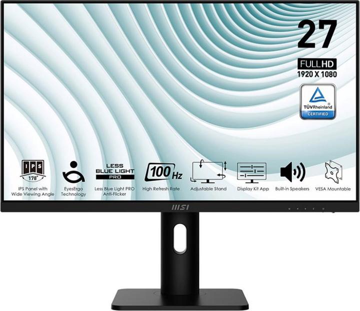 Actual product image MSI PRO MP275PDE 27" IPS black (1920 x 1080 pixels, 27")