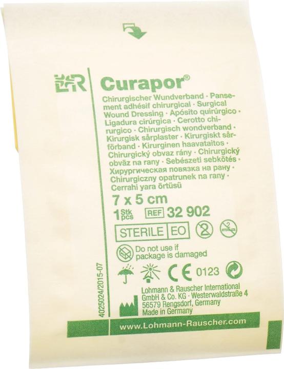 Actual product image Curapor Surgical wound dressing 7x5cm sterile