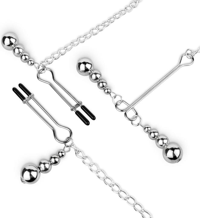 Actual product image Bedroom Fantasies Ball Gag with Nipple Clamps - Black